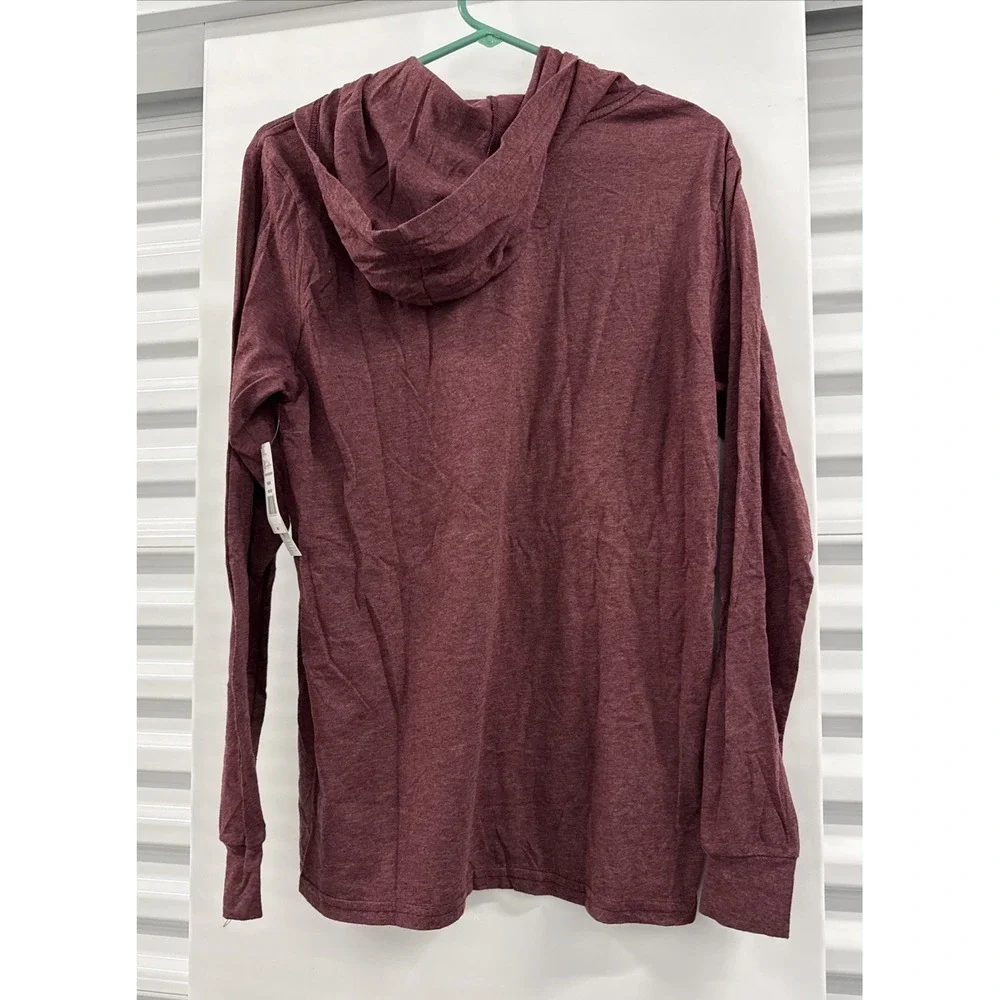 Kinetix Long Sleeve Hoodie Tee T-Shirt Mens M Maroon Wine Red Pullover NWT $85‎